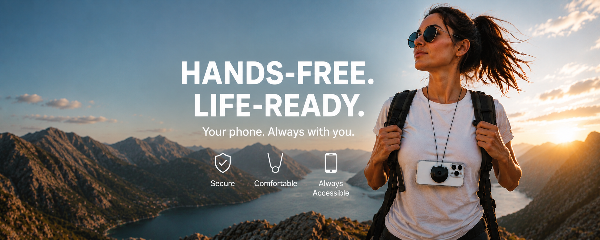 Hands-free smartphone body camera mount for travel